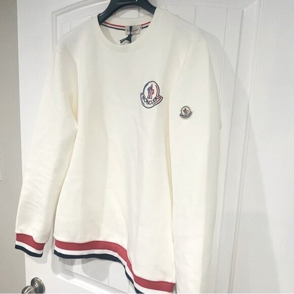 Moncler Men’s Logo Patch Crewneck Sweatshirt XL - Picture 4 of 6